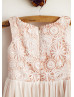 Lace Chiffon Irregular Hem Two-tone Flower Girl Dress